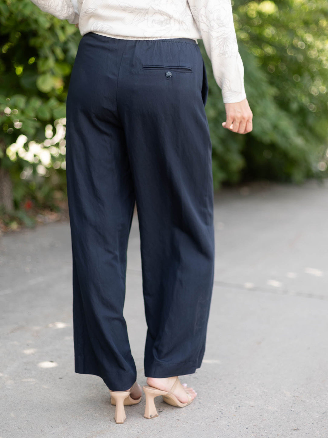 Current Air Elastic Waist Full Length Wide Leg