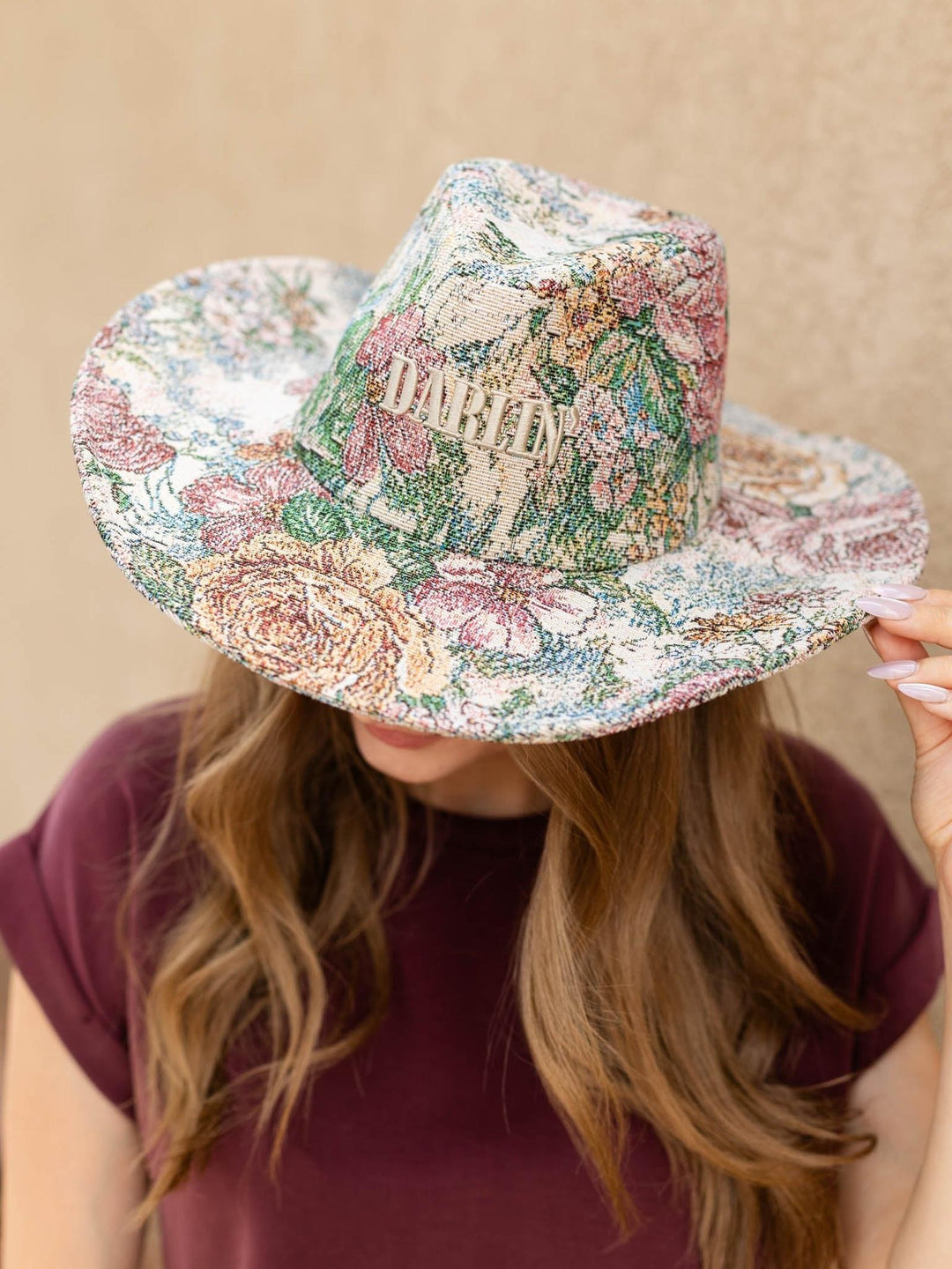 Darlin Embroidered Floral Tapestry Cowboy Hat