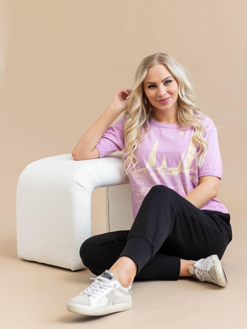 light purple beach boys tee