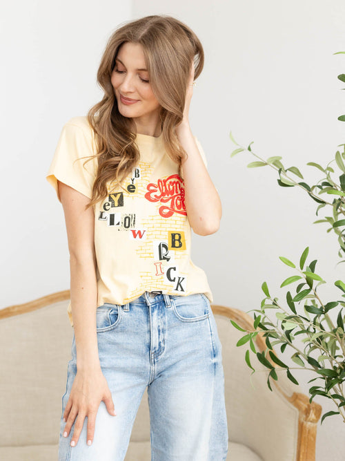 yellow elton john graphic teen