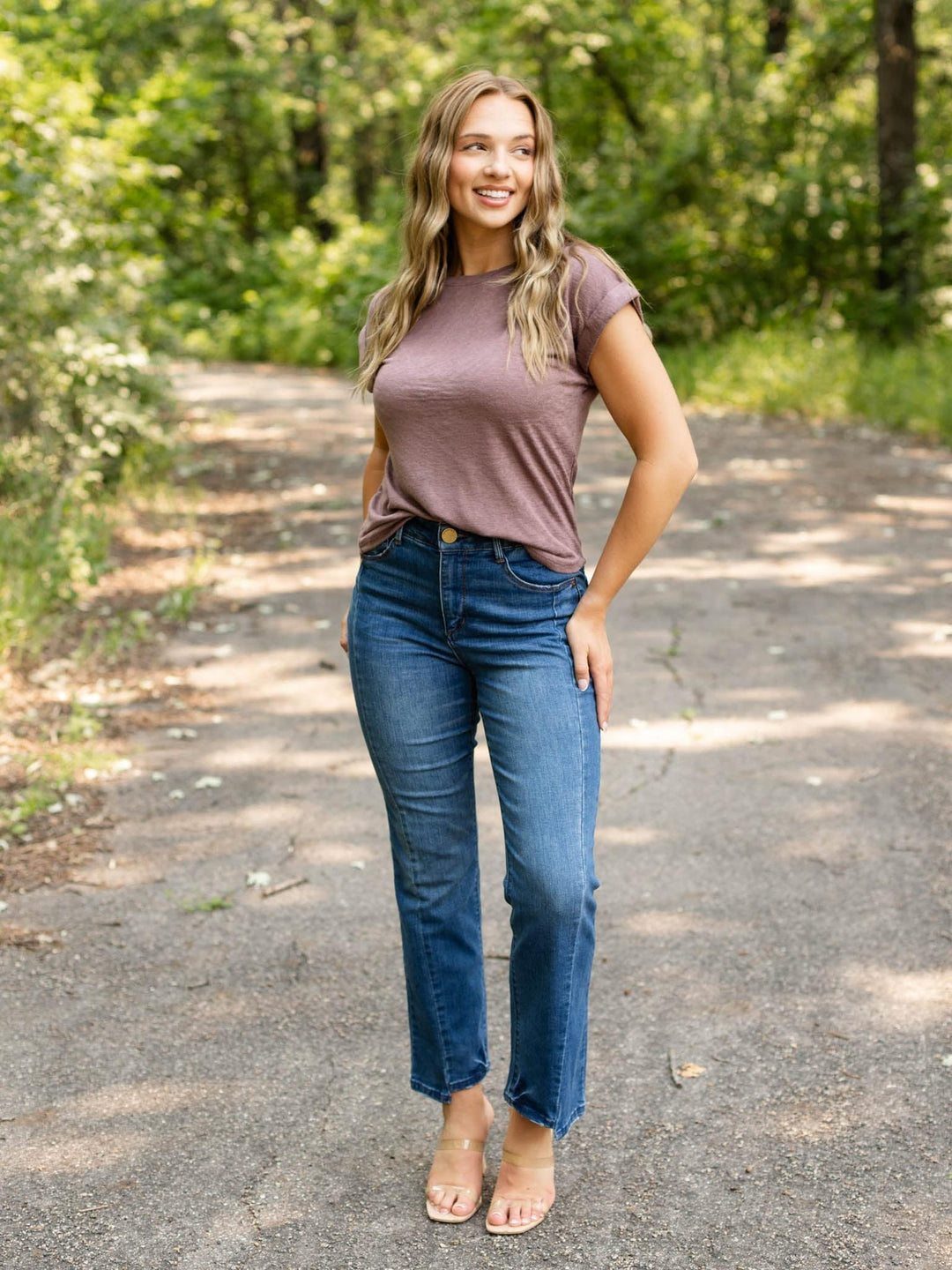 Democracy Ab Solution Skyrise Barely Boot Step Hem