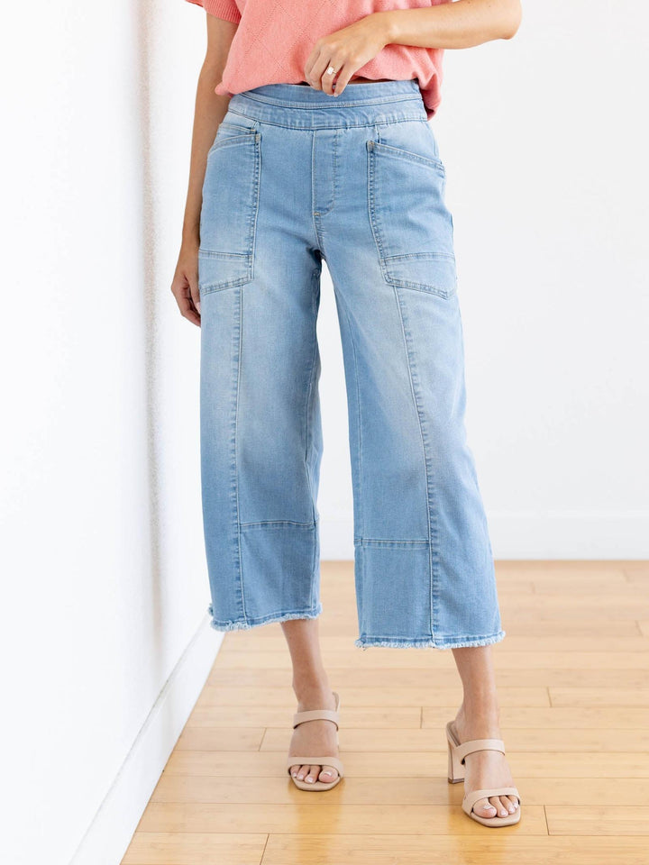 cropped wide leg jean