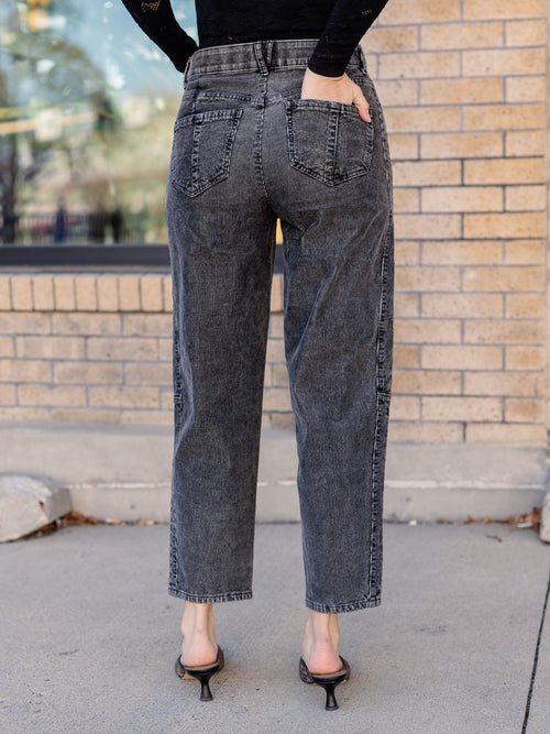 washed corduroy barrel pant