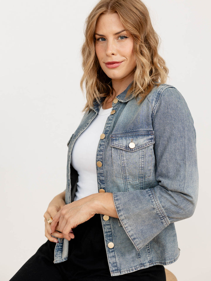 washed denim shacket