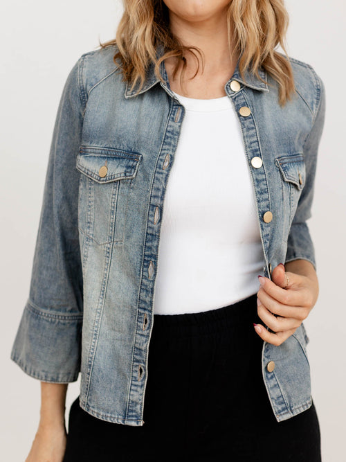 washed denim shacket