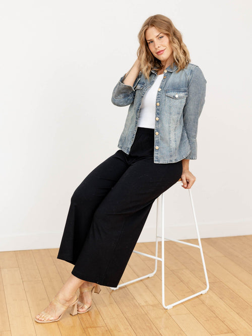 washed denim shacket