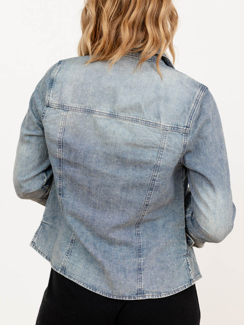 washed denim shacket