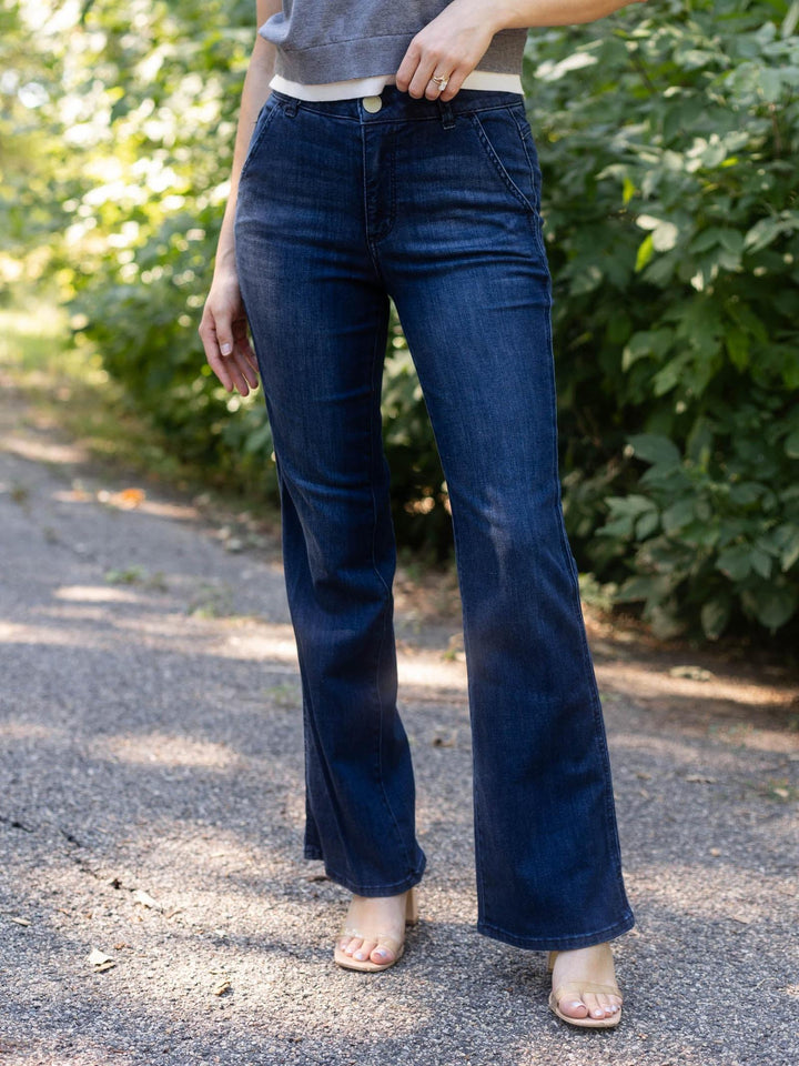 Democracy Indigo Ab Solution Skyrise Double Seam Trouser