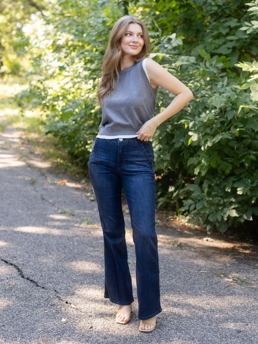 Democracy Indigo Ab Solution Skyrise Double Seam Trouser