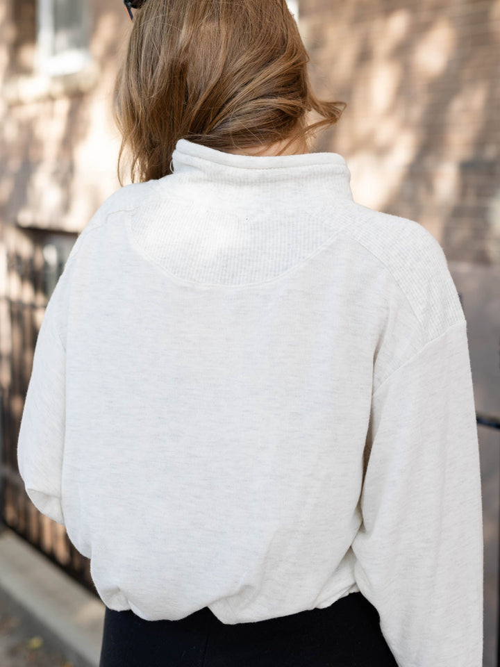 heather grey high neck sweatshirt