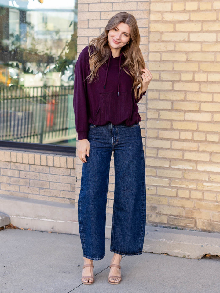 wine colored brushed pullover