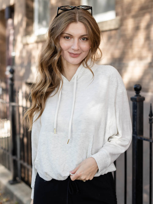 heather grey high neck sweatshirt