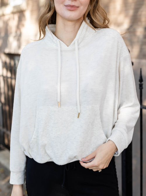 heather grey high neck sweatshirt