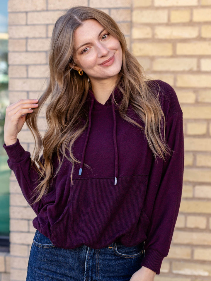 wine colored brushed pullover
