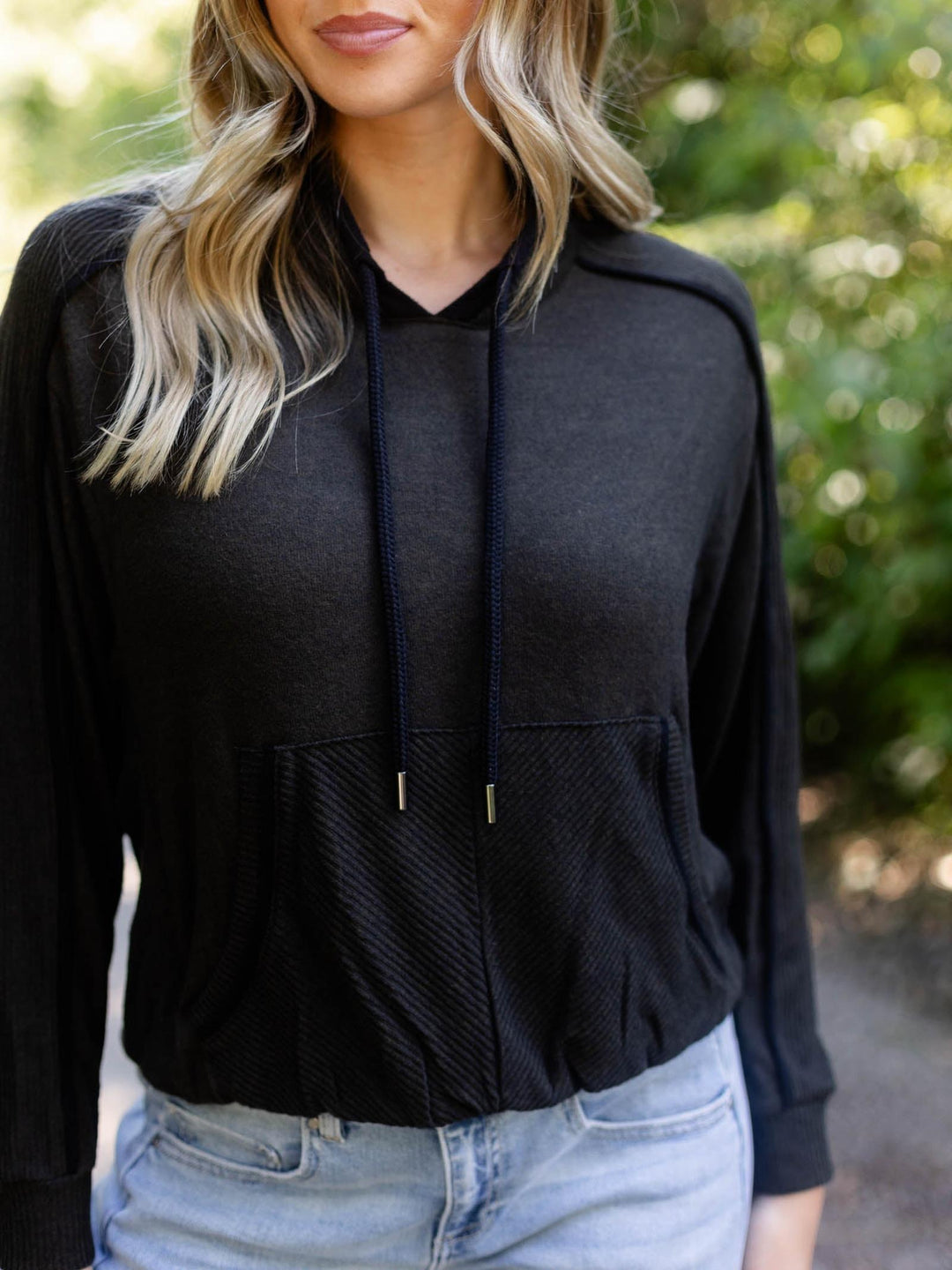 Democracy Mixed Media Bubble Hem Top