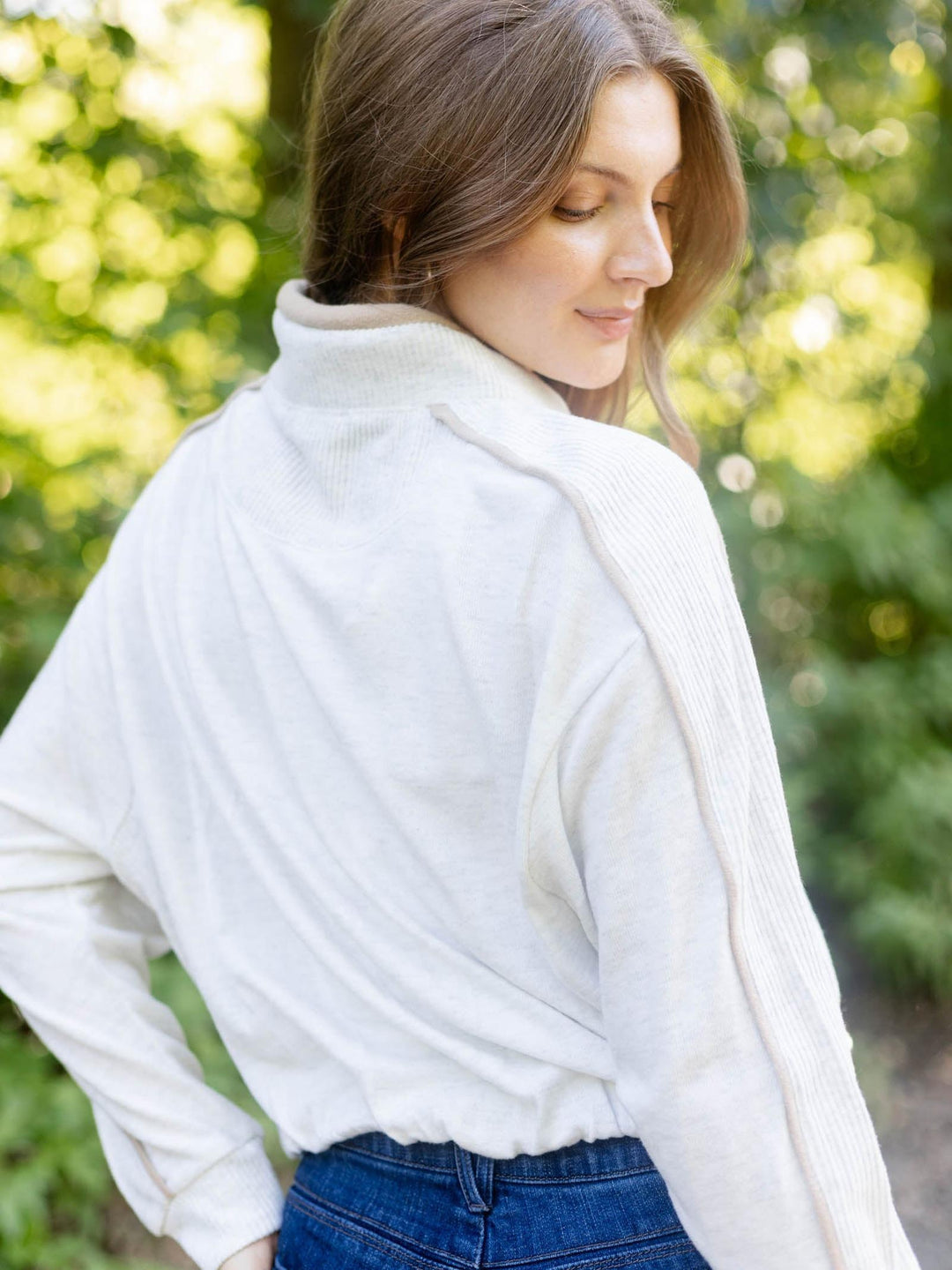Democracy Mixed Media Bubble Hem Top