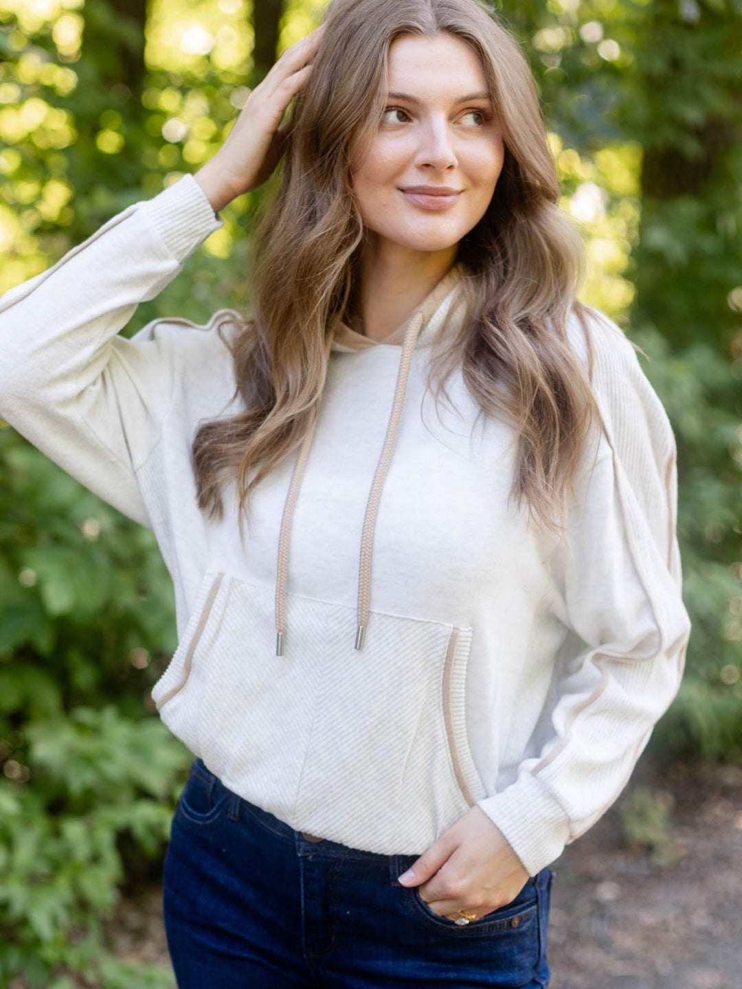 Democracy Mixed Media Bubble Hem Top