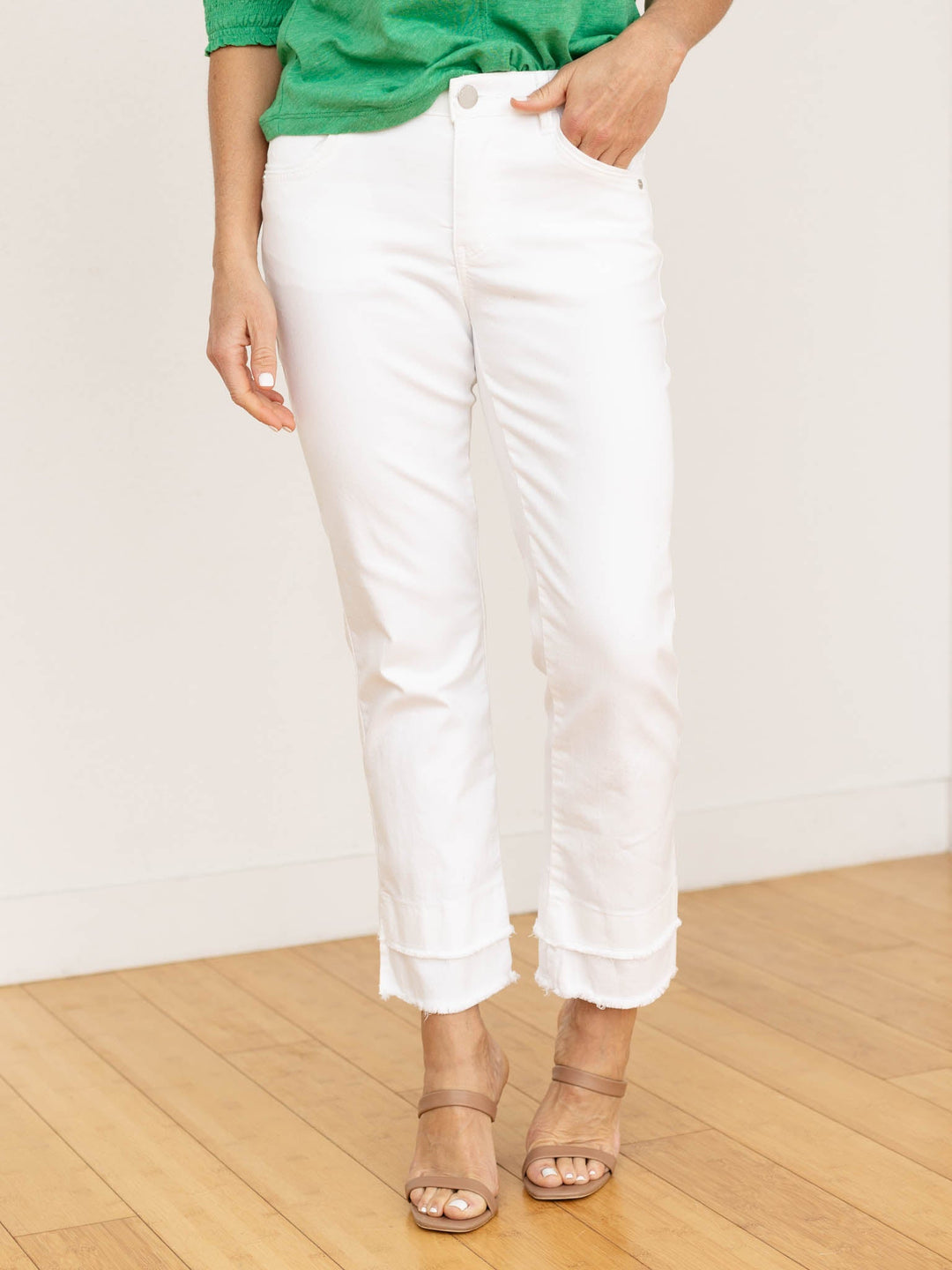 white cropped denim