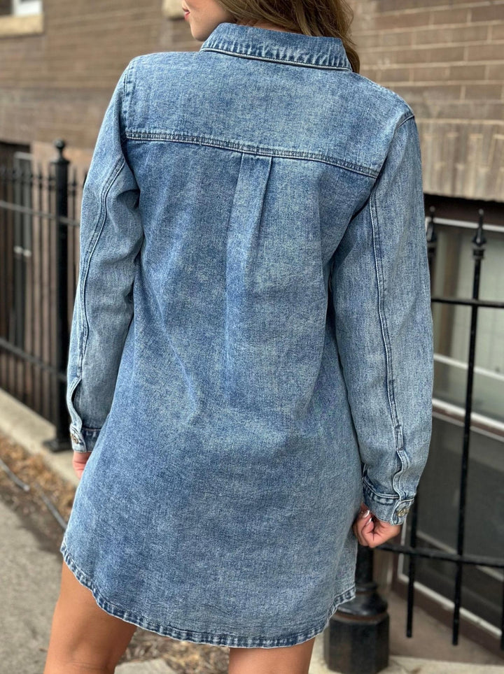 Denim Button Down Shirt Dress