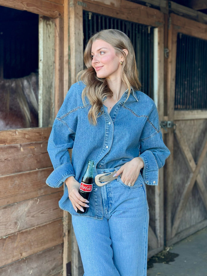 Denim Tunic Long Sleeve Top