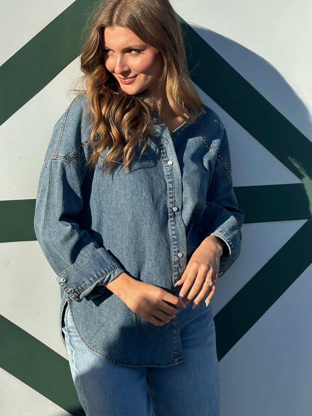 Denim Tunic Long Sleeve Top