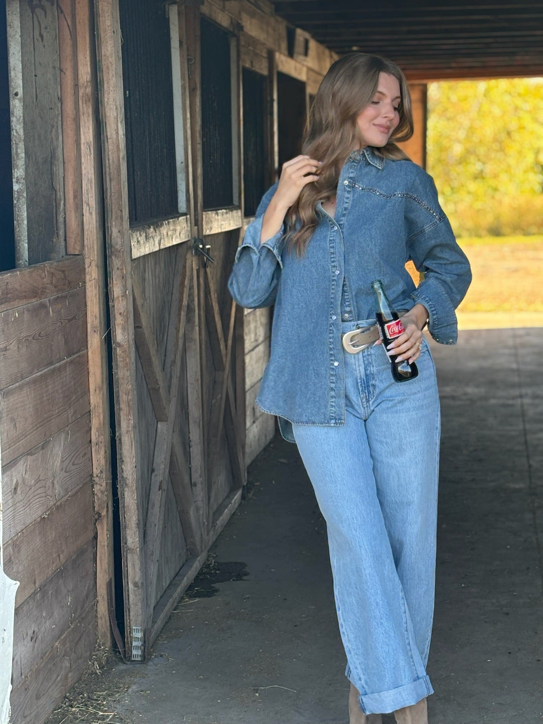 Denim Tunic Long Sleeve Top