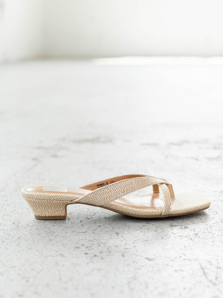 raffia thong sandals