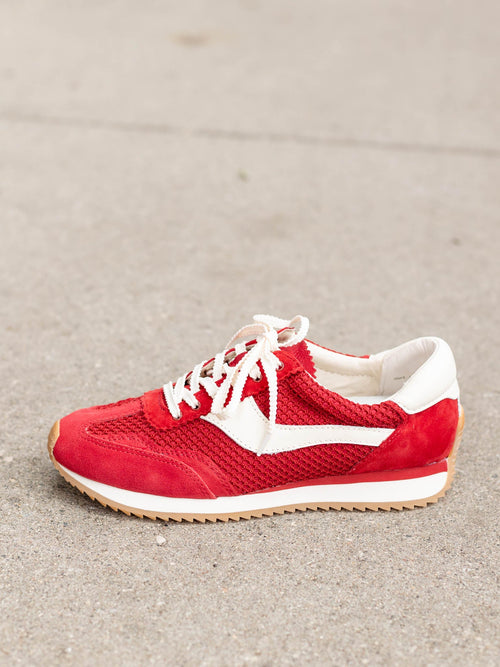red mesh sneaker
