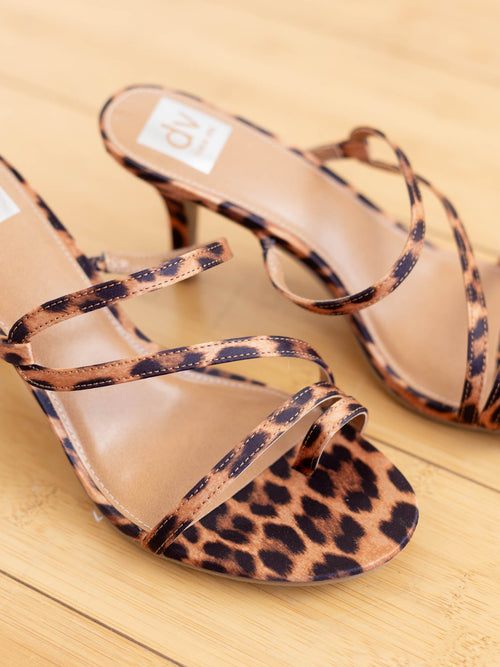 criss cross strappy leopard heel