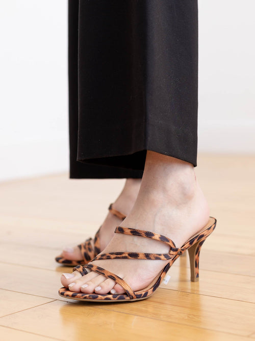 criss cross strappy leopard heel