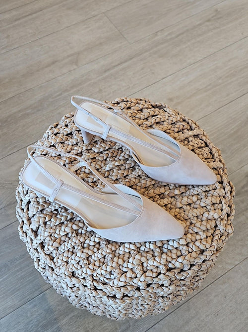 low strappy slingback neutral heel