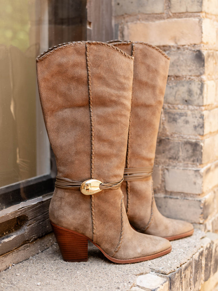 tall western gold charm boot