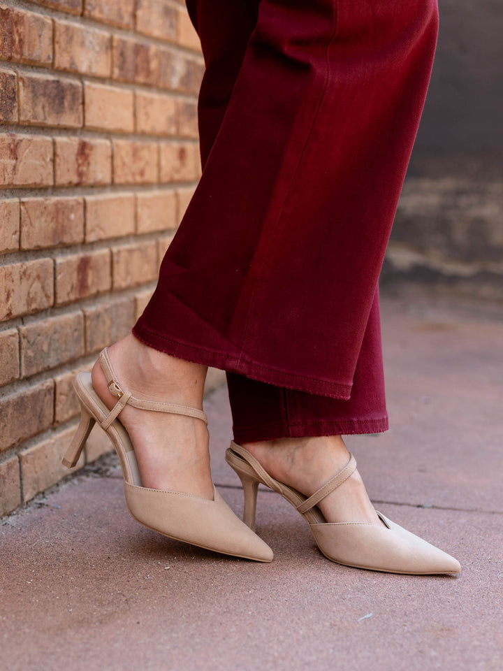 nude strappy heel