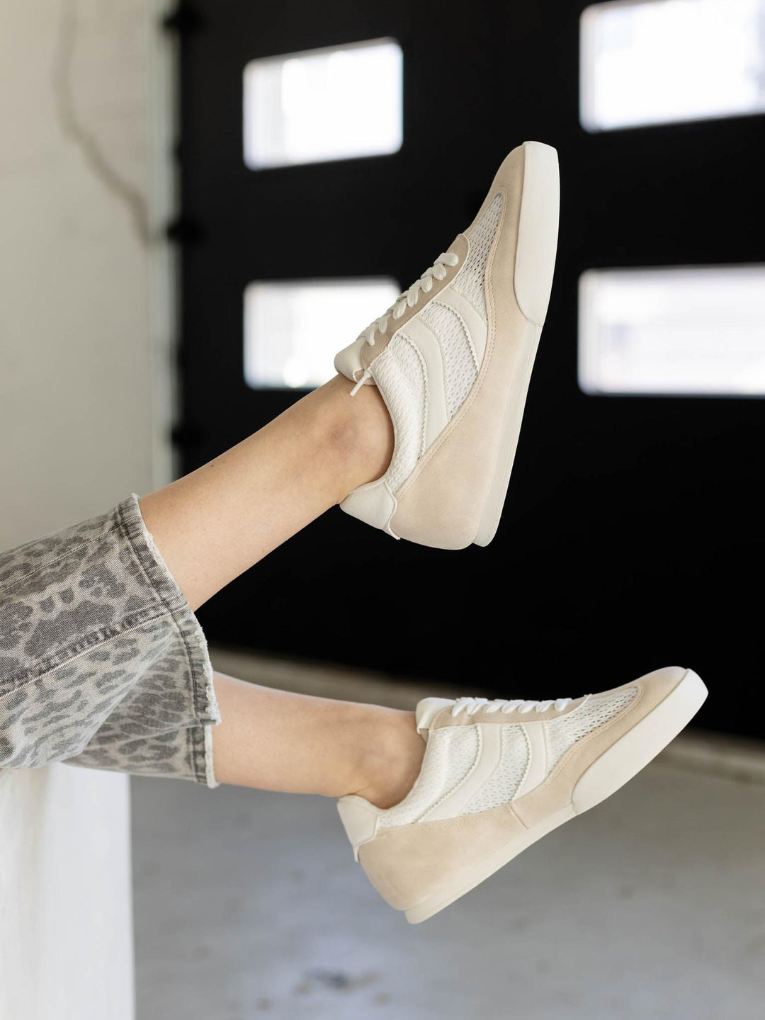 beige sneakers