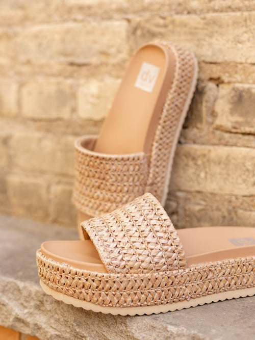 raffia platform sandal