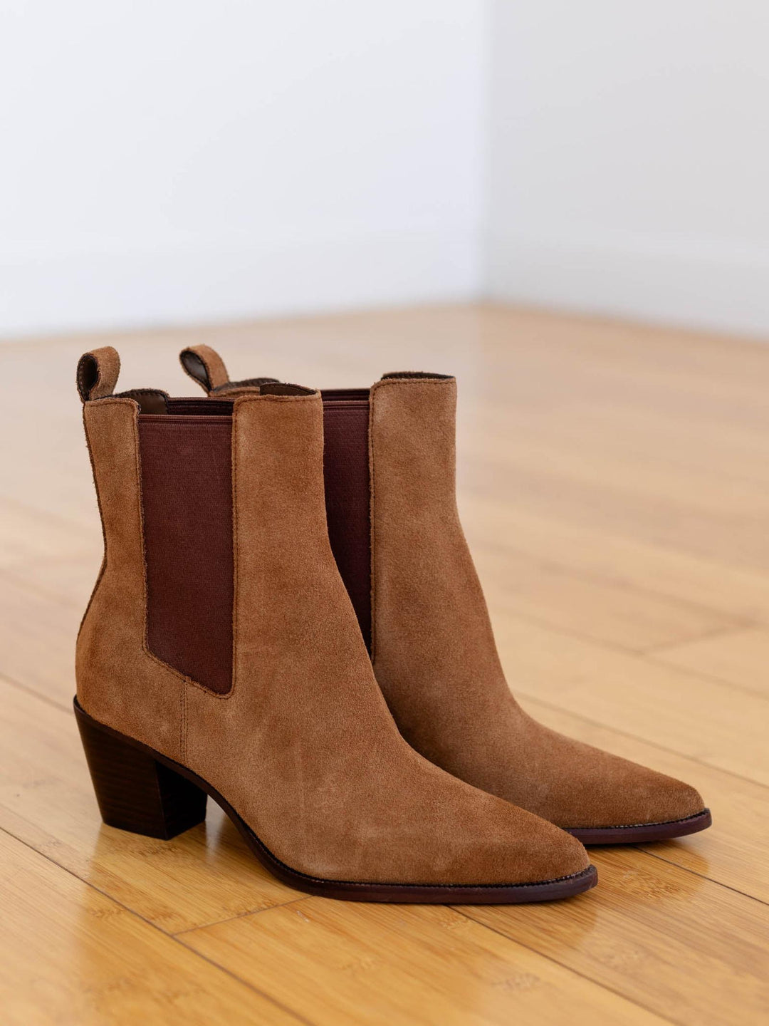 brown suede booties