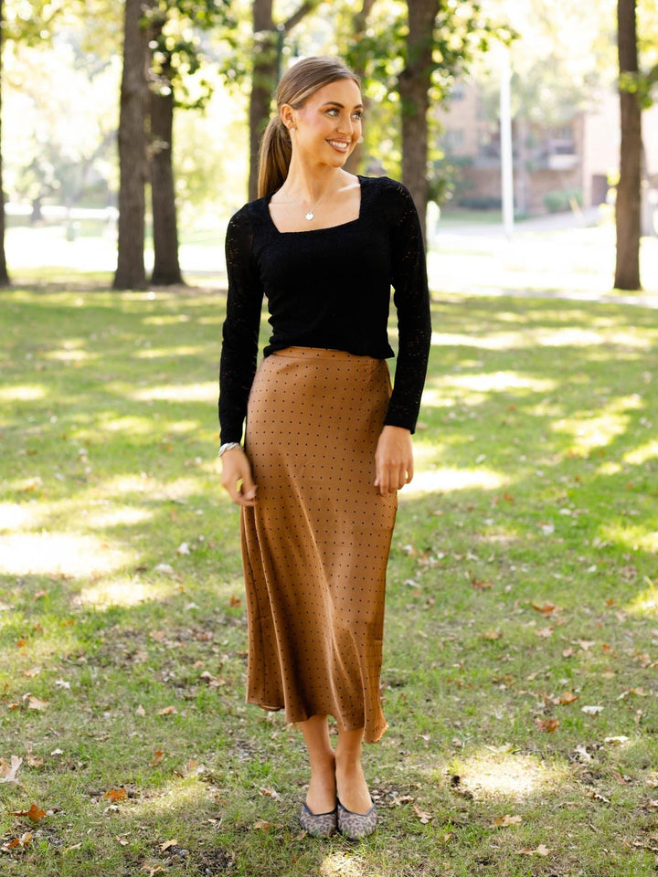 satin polka dot skirt