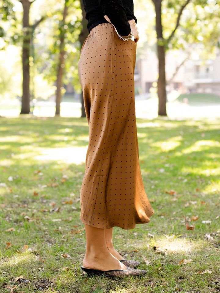 satin polka dot skirt