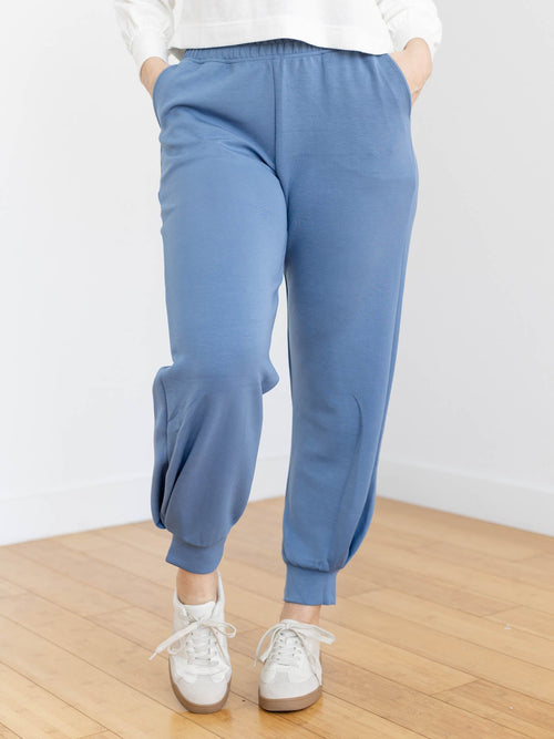 blue soft jogger pants