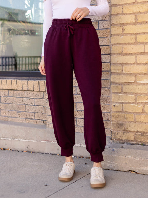dark cherry jogger pants