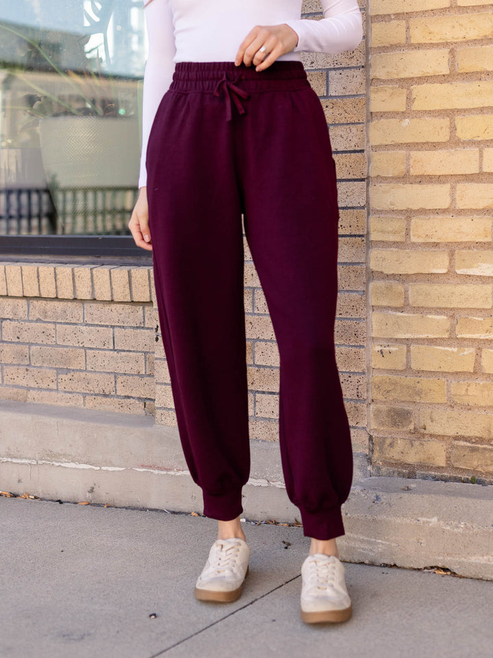 dark cherry jogger pants