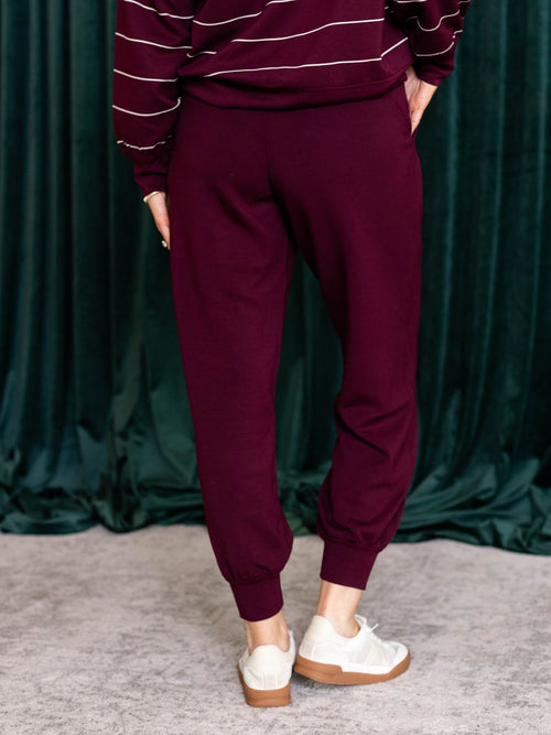 dark wine colored joggers
