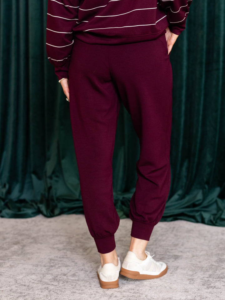 dark wine colored joggers