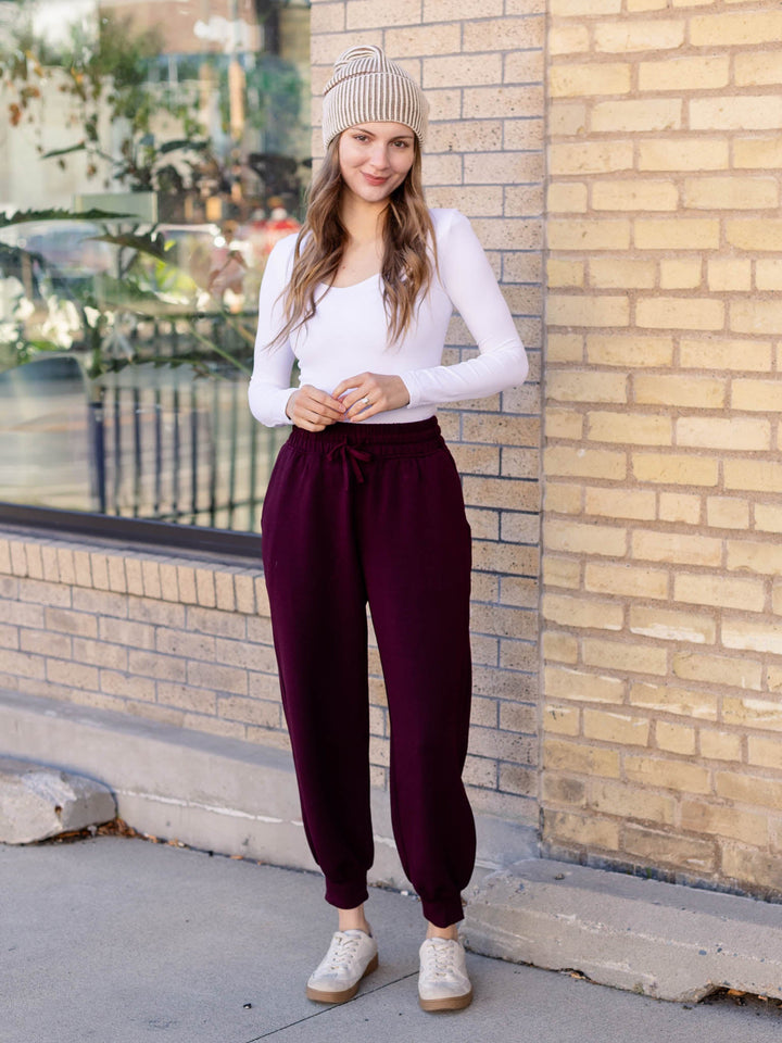 dark cherry jogger pants