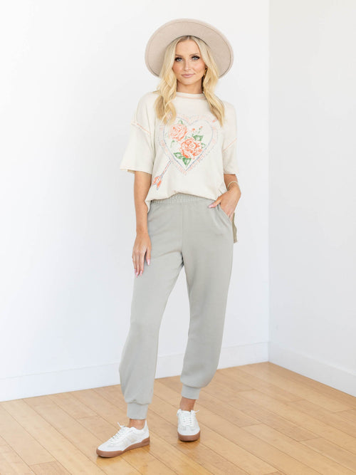 light sage green soft jogger pants