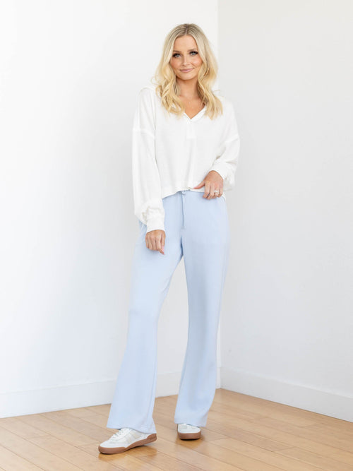 blue wide leg soft pant