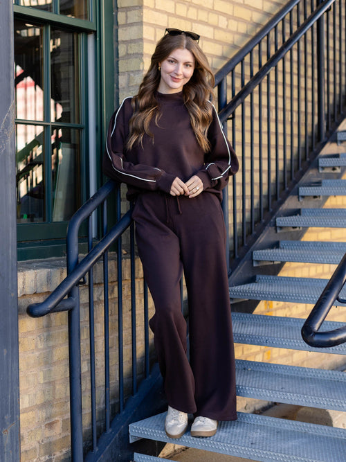 brown straight leg pant