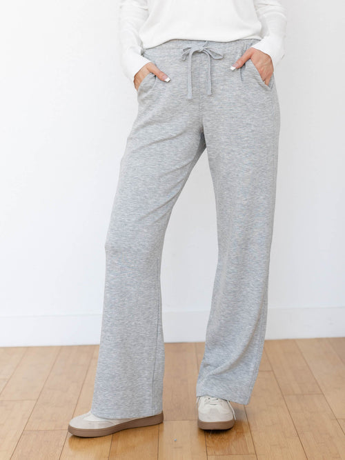 grey straight leg athleisure pant