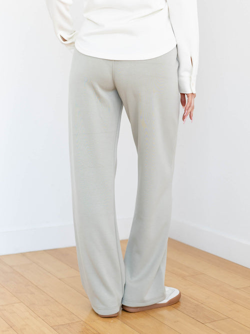 green wide leg soft pant