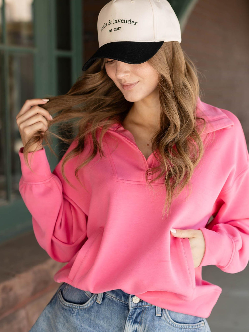 bright pink super soft sweatshirt
